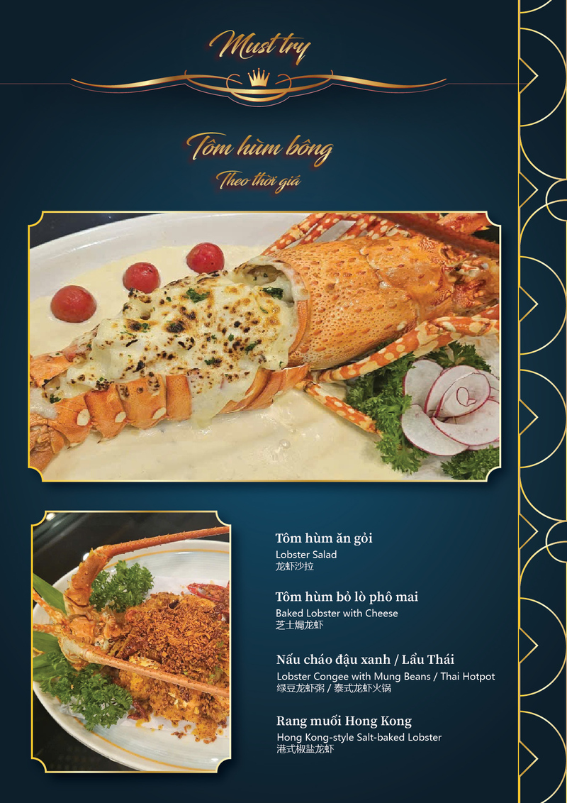 Menu tôm hùm bông Thượng Hải Restaurant