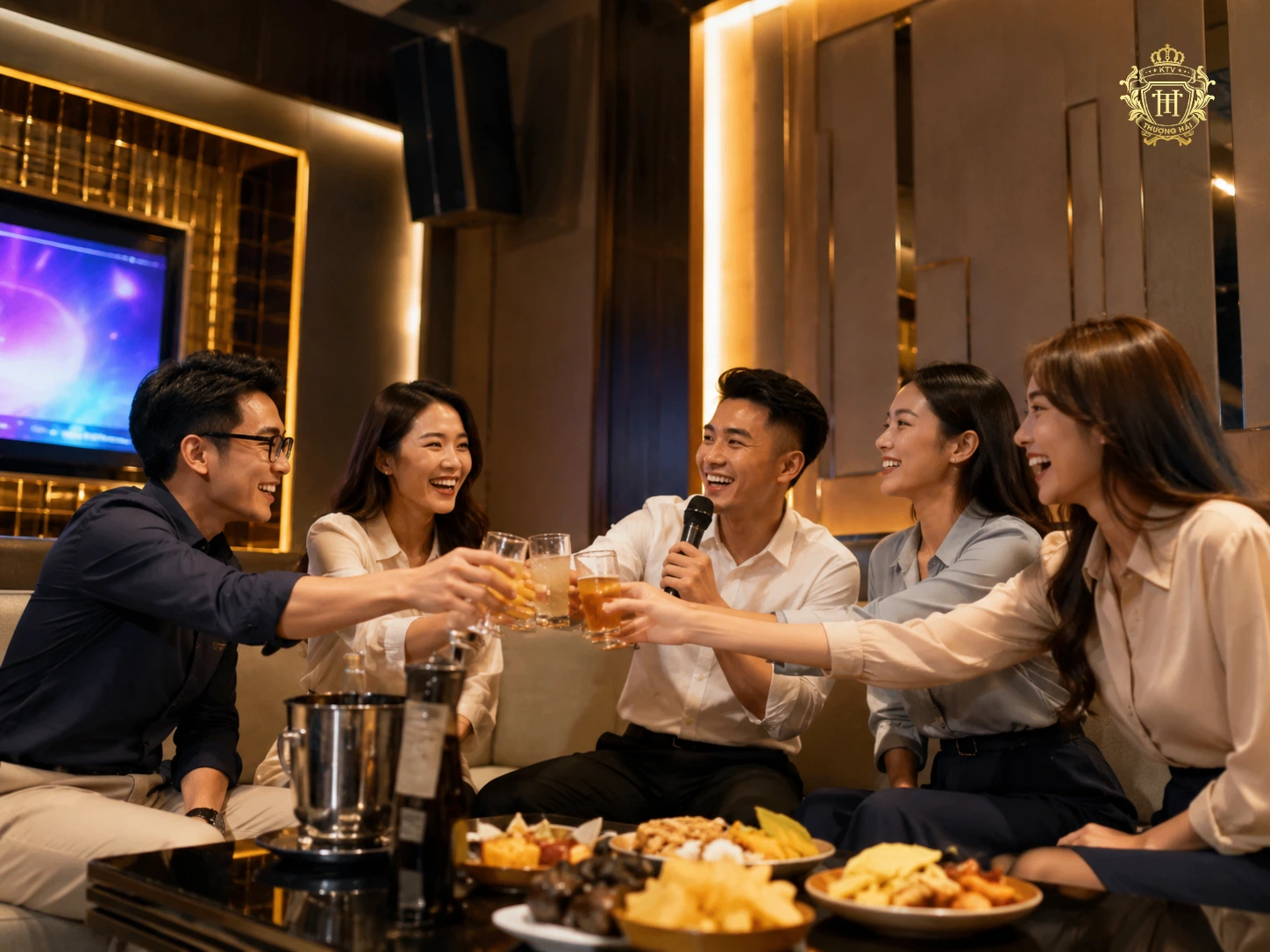 Không gian party cuối tuần tại Thượng Hải KTV Hà Nội